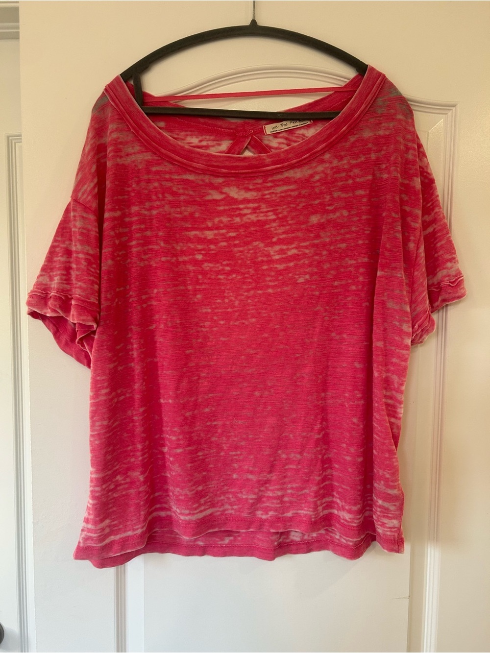 EUC Free People We The Free Pink Burnout Open Back Tee | Medium